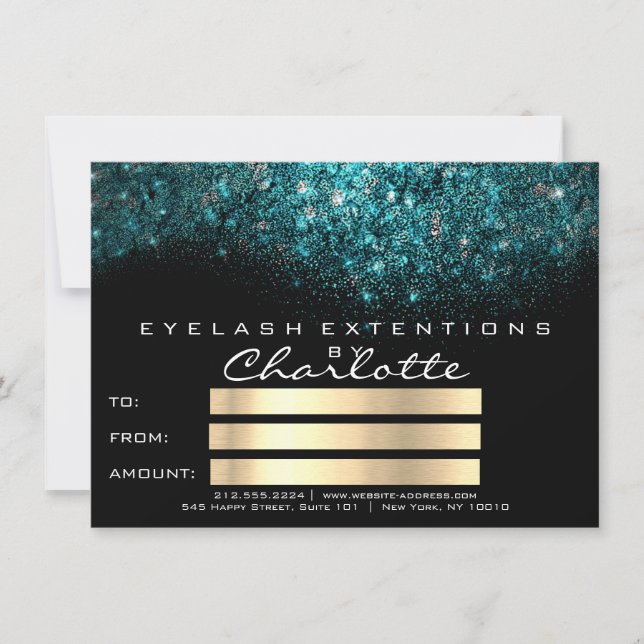 Teal Turcos Blue Black White Certificate Gift (Framsida)