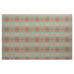Teal Turcos Blue Grönt Orange Ethnic look Tyg