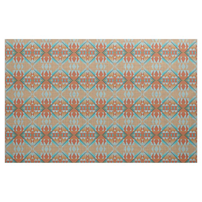 Teal Turcos Blue Grönt Orange Ethnic look Tyg (Fat Quarter)
