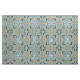 Teal Turcos Blue Grönt Tan Brown Ethnic look Tyg