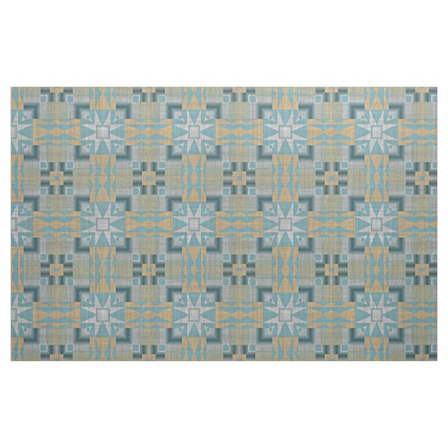 Teal Turcos Blue Grönt Tan Brown Ethnic look Tyg (Fat Quarter)