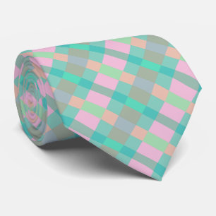 Teal Turcos Grönt Blue Rosa Mönster Neck Tie Slips