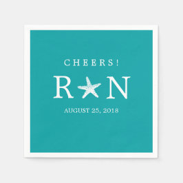 Teal Turcos Monogram Starfish | BRÖLLOP Pappersservett