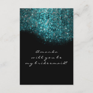Teal turkos Blue Black White Confetti Sequin Inbjudningar