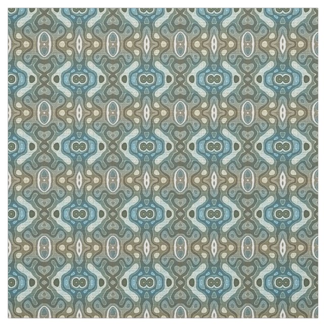 Teal turkos Blue Grått Brown Hip Orient Bali Art Tyg (Provkarta)