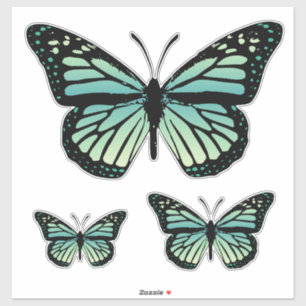 Teal turkos Butterfly Klistermärken