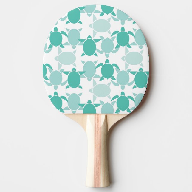 Teal Turtle Mönster Pingisracket (Framsidan)