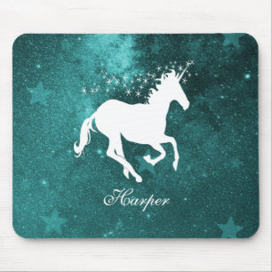 Teal Unicorn Personlig Mouse Pad Musmatta