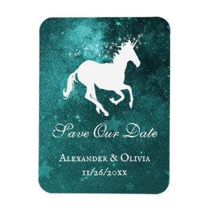 Teal Unicorn Spara datum magneter