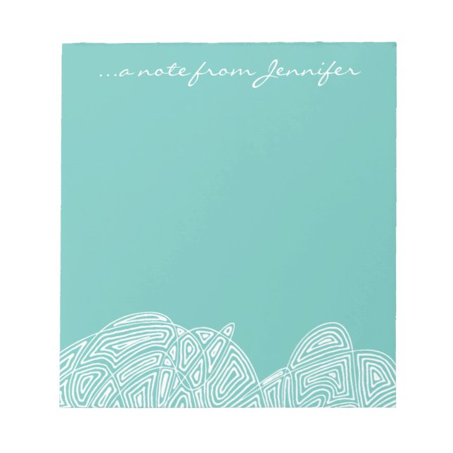 Teal Vågar Anteckningsblock (Framsida)