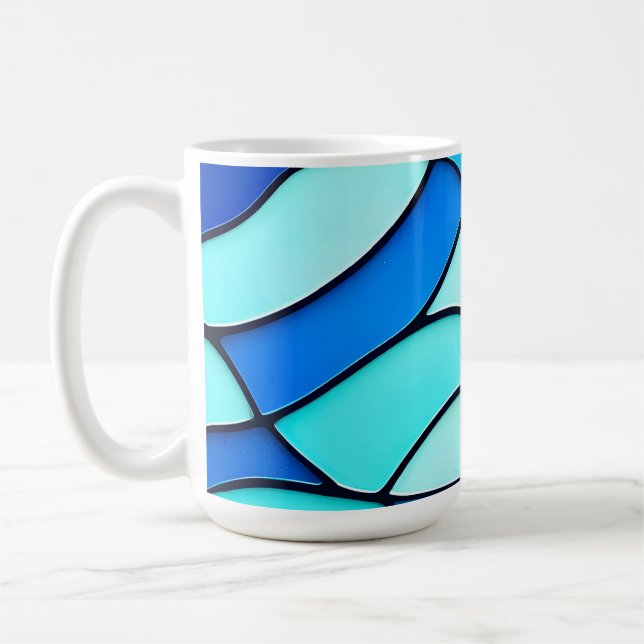 Teal Vågar of Glass Kaffemugg (Vänster)