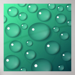 Teal Vatten Drop Struktur Poster