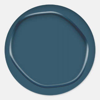 Teal Vax-look-etikettkuvertförsegling Runt Klistermärke