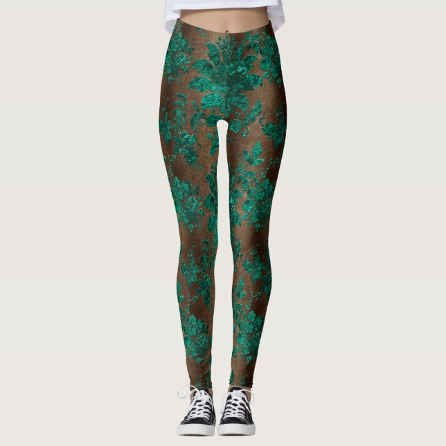 Teal Velvet Series Design 3 Leggings (Framsida)