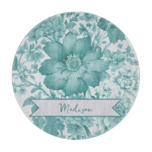 Teal Vintage Chinoiserie Blommigt Personlig
