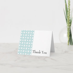 Teal Vintage Circle Mönster - tackkort Kort
