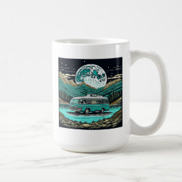Teal Vintage RV Camper in Mountain Retro Kaffemugg