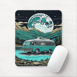 Teal Vintage RV Camper in Mountain Retro Musmatta