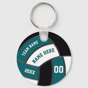 Teal, vit och svart, Volleyball-nyckelkedjor Nyckelring