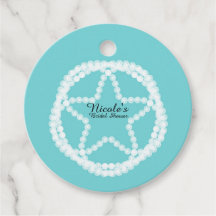 Teal Vit Pärl Stjärna Bröllop Bröllopsdusch