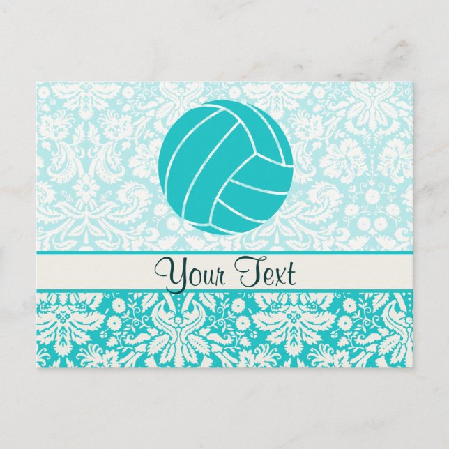 Teal Volleyball Vykort (Framsida)