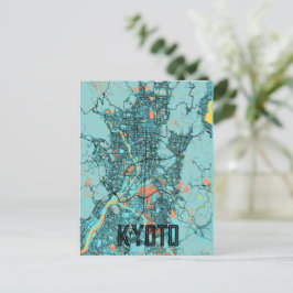 Teal-vykort för Karta i Japan Vykort