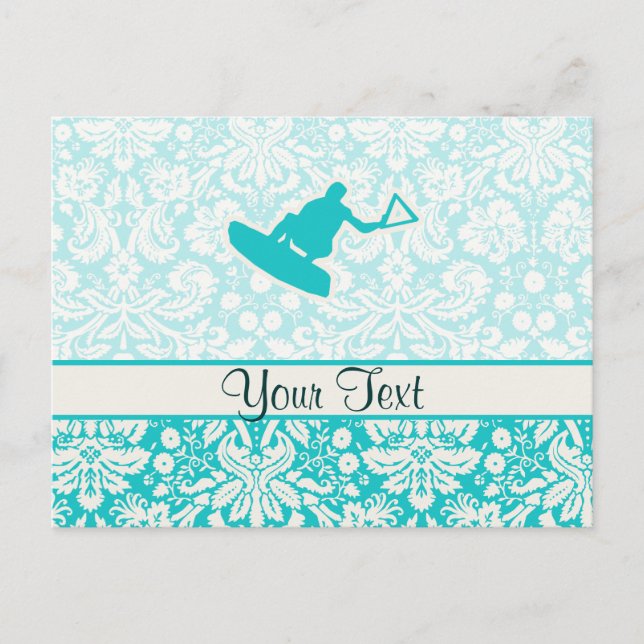 Teal Wakeboarder Vykort (Framsida)