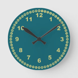 Teal Wall Clock Rund Klocka