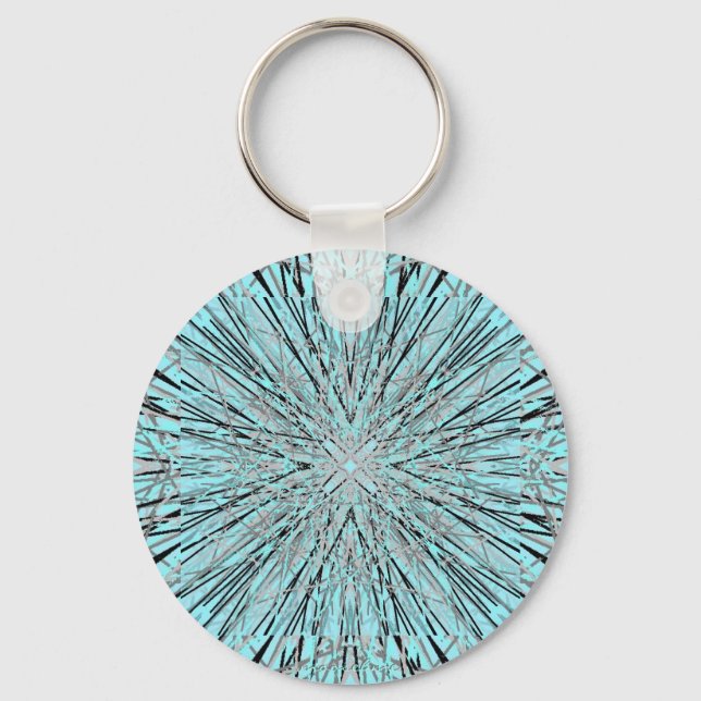 Teal warp factor 5 keychian nyckelring (Framsida)