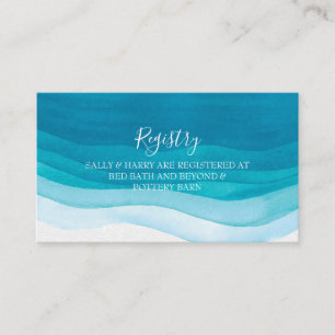 Teal Watercolor Bröllop Registerkort Tilläggskort