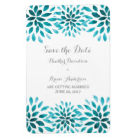 Teal Watercolor Chrysanthemum Spara datum