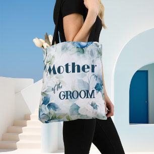 Teal Watercolor Flowers Elegant bröllop Tygkasse