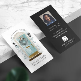 Teal Watercolor Front Dor Wandeand Photo & Logotyp Visitkort