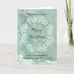 Teal Watercolor Granddotters i Juljul Kort