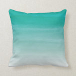 Teal Watercolor Ombre 16"x16" Pillow Kudde<br><div class="desc">Vektordesign för vattenfärgen stil i teal. Besök Origami Prints-butiken om du vill ha mer matchande hemdekoder!</div>