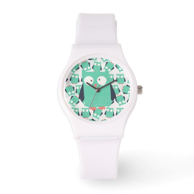 Teal Whimsical Uggla Armbandsur (Framsida)