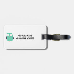 Teal Whimsical Uggla Bagagebricka