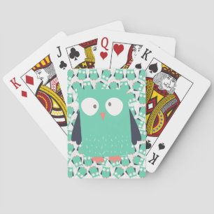Teal Whimsical Uggla Casinokort