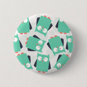 Teal Whimsical Uggla Knapp