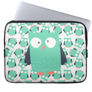 Teal Whimsical Uggla Laptop Sleeve