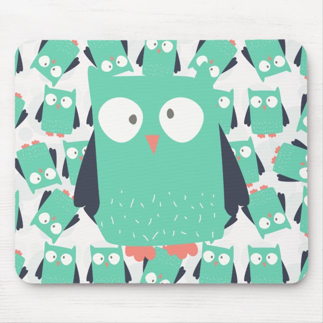 Teal Whimsical Uggla Musmatta (Framsidan)