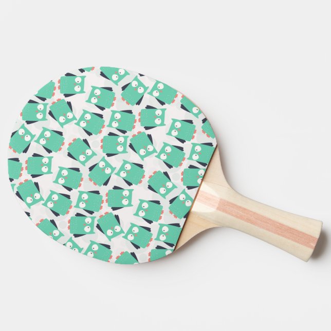 Teal Whimsical Uggla Pingisracket (Baksidan )