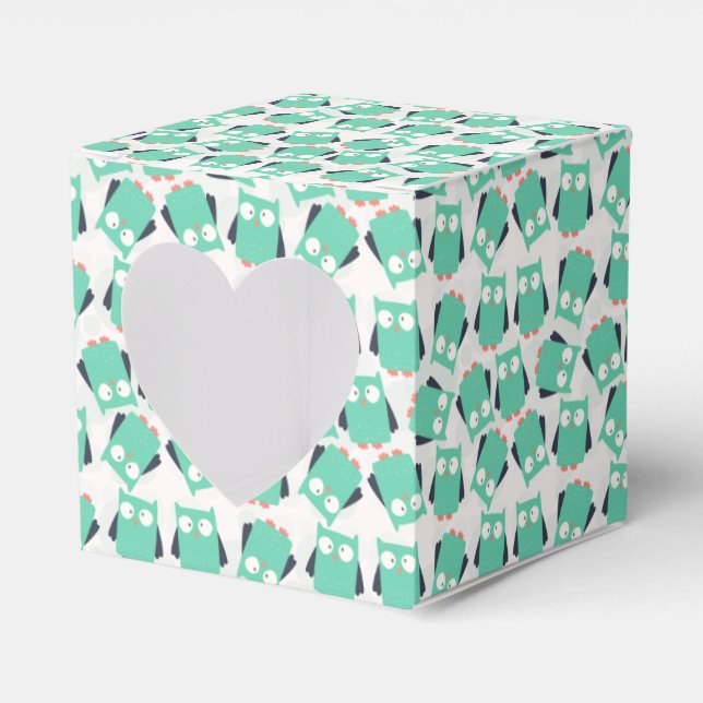 Teal Whimsical Uggla Presentaskar (Framsidan Sidan)