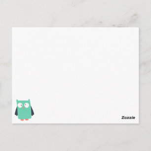 Teal Whimsical Uggla Vykort