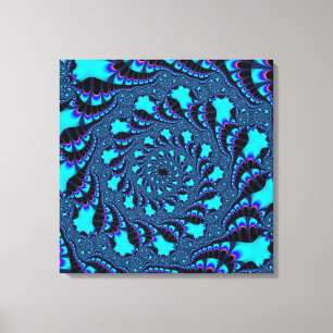 Teal Whirlpool Spiral Canvastryck