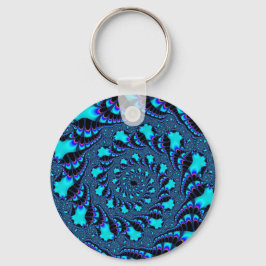 Teal Whirlpool Spiral Nyckelring