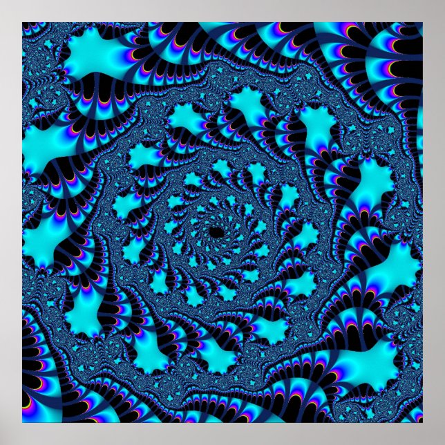 Teal Whirlpool Spiral Poster (Framsidan)