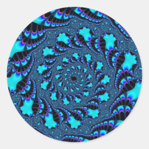 Teal Whirlpool Spiral Runt Klistermärke
