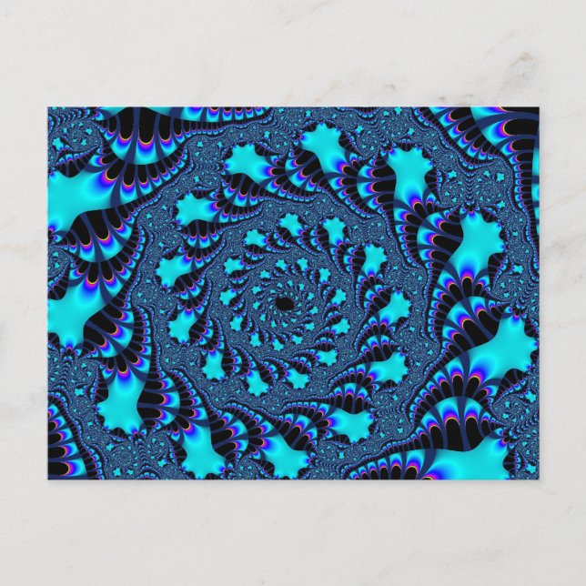 Teal Whirlpool Spiral Vykort (Framsida)