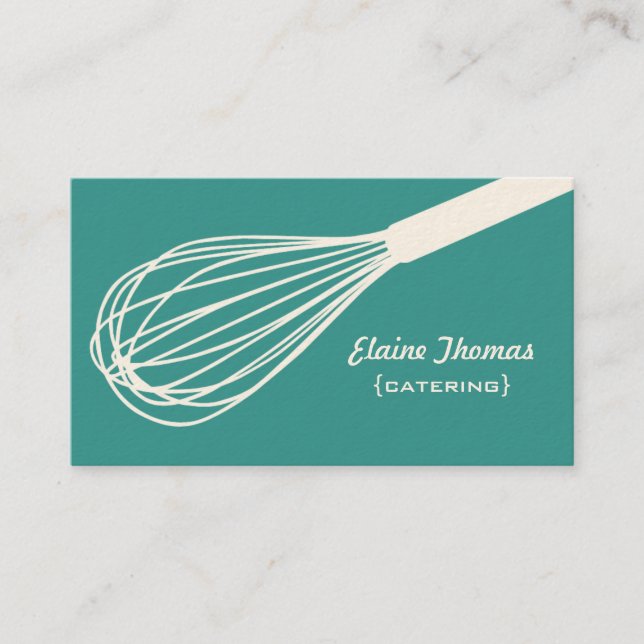 Teal Whisk Catering Card Teal Visitkort (Framsida)